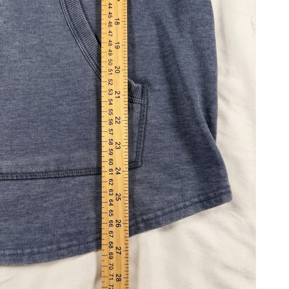 Truth by Republic Mens Blue Henley Hoodie Sweatshirt Medium Faded Wash Pocket - Picture 4 of 5